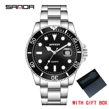 SANDA Mens Ceasuri Cuarț de Brand de Top Afaceri de Lux Impermeabil Luminos Cadran Mare pentru Bărbați Ceasuri de mana Sport din Oțel Inoxidabil Ceas