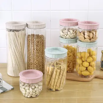 1 BUC Bucătărie Transparente de Depozitare a Alimentelor Containere Capace Sigiliu Durabil Oală de Cereale de Orez boabe de Plastic Sigilate Lapte Praf sticla
