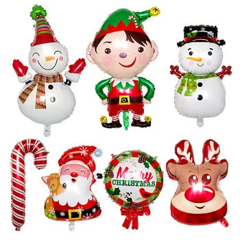 1 buc Decor de Crăciun pentru acasă Moș Crăciun, Baloane Folie om de Zăpadă Aer Globos Crăciun Cerb Pinguin heliu jucării de Anul Nou de Alimentare