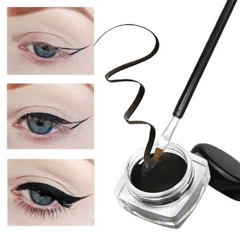 1 BUC Gel Contur de ochi rezistent la apa Mini Eyeliner Gel Cremă Cu Pensulă Machiaj Cosmetice Impermeabil Negru Ochi de Linie