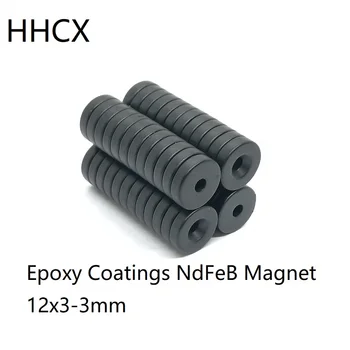 10 50 100BUC/LOT Acoperiri Epoxidice Magnet Neodim 12x3-3 Puternic Rotund Inoxidabil rezistent la apa N35 Lamare MAGNEȚI din Neodim 12*3