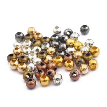 100-500Pcs 2-6mm Culoare Mix Rotund Distanțier Ball End Semințe Margele de Metal Pentru Bijuterii a Face Constatări Accesorii Bratari DIY Consumabile