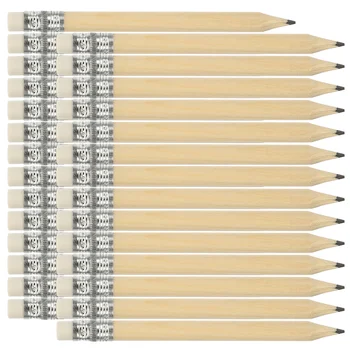 100 Buc Mini Scurt Creioane De Desen Tipărit Jumătate Cu Radiera Din Lemn Golf Mic Instrument De Scris Pantaloni Scurți Pentru Petrecere