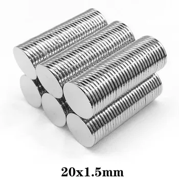 10buc 20x1.5 mm grosime Neodim Magneți Puternici Permanent Magnet Rotund foaie 20x1.5mm Disc Magnetic Puternic magnet 20*1.5 mm