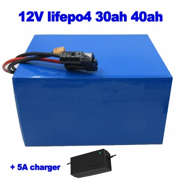 12V 30ah 40ah Lifepo4 baterie litiu fosfat de fier built-in BMS acumulator pentru masina de tuns gazon cu LED semnal lumina ebike robot + 5A încărcător