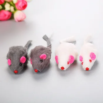 1buc False Mouse-ul Cat Jucării pentru animale de Companie Pisica cu par Lung, Coada-Soareci cu Sunet Zgomotos Moale Real Blana de Iepure Sunet Jucărie pentru Câini Pisici