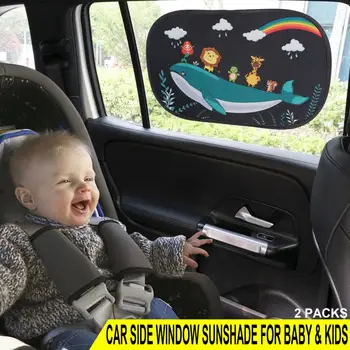 2 buc Masina Umbrelă de soare Capac Auto Geam Lateral Umbra Soare Model Drăguț desen Animat pentru copii Pentru Copii Căldura Razelor UV Protector Bloc Accesorii
