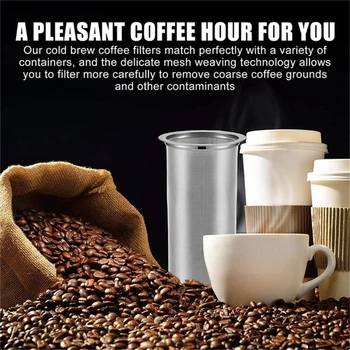 2 buc Oțel Inoxidabil Filtru de Cafea și Ceai Fructe Infuzie Infuzie Rece de Cafea Filtru pentru Gura Largă Borcan Ușor de Dropshipping