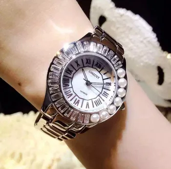 2018 Vânzare Fierbinte Femei Ceasuri de Moda Rochie de Diamant Ceas de Înaltă Calitate, de Lux Stras Lady Ceas de mână Cuarț Ceas perla