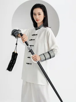 2021 La Modă Kung Fu, Tai Chi Uniformă Haine Tradițională Chineză Arte Marțiale Uniformă De Performanță Costum Livrare Gratuita Alb