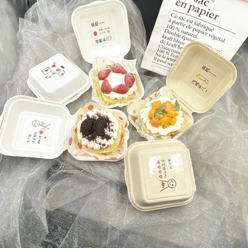 25/50pcs de Unică folosință Eco-Friendly Bento Box-Masa de Stocare a Alimentelor Cutie de Prânz Salata de Fructe Tort Hamburger Cutie de Ambalaj
