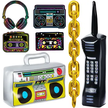 26PCS Telefon Mobil Și Audio Baloane Umflate Radio Telefon Mobil Folie de Aluminiu Lanț Balon Pentru 80 ' 90 Hip-Hop, Disco