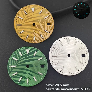 28.5 mm Cadran de Ceas Față Introduce Piese de Ceas NH35 Automată Mișcare Mecanică pentru a Viziona Accesorii Luminoase