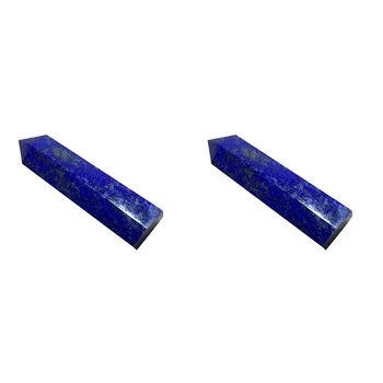 2X Lapis Lazuli Natural Coloana de Cristal Lapis Lazuli Coloana de Cristal Hexagonal Coloană de Piatră Originale de Decorare 5-6Cm