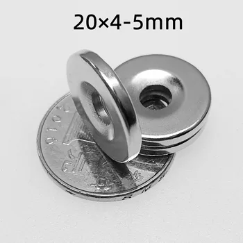 5/10/20BUC 20x4-5 mm N35 Magneți Puternici 20*4 mm, Gaura 5mm Înecat Magnet Neodim 20x4-5mm Permanenți NdFeB Magnetic 20*4-5 m