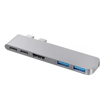 5-în-2 USB-C Hub de Tip C Docking Station Adaptorului Multiport cu USB3.0 4K HDMI USB C Date în Portul de Încărcare, Numai Pentru MacBook Air Pro