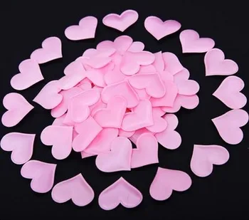 50Pcs 3.2 cm Tesatura Dragoste Inima Flori Petală Aplicatiile de Cusut Petrecere de Nunta, Confetti Decor de Masă Consumabile Ornamente DIY