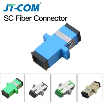 50PCS/lot Metal SC Fiber Optic Adaptor de metal Singlemode Simplex SM SC UPC conector SC APC multimode MM fibra de Cuplare