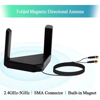 6DBi 120CM RP-SMA Externe Magnet Antena Dual Band 2.4 GHz și 5GHz Pentru M. 2 placa WiFi Pentru Desktop PCIe WiFi, Bluetooth, Card de Router