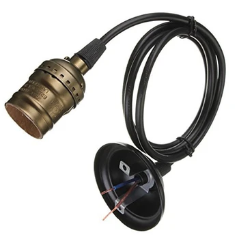 6X Epocă Lampa de Bază Socket Suport Șurub E27 Becuri -Potrivit Pentru Becul de Caracteristici Cu Fir Comutator