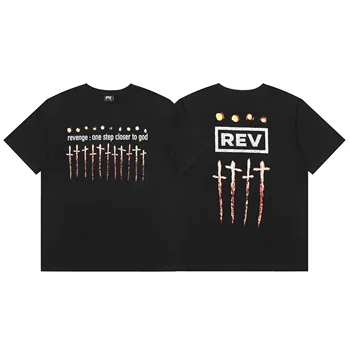American Răzbunare Brand de Moda cu Maneci Scurte T-shirt pentru Bărbați Vară Liber de Versatil Strada Mare Epocă de Sus