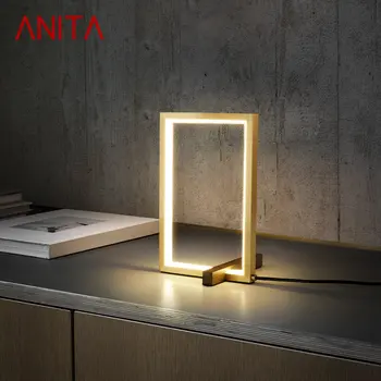 ANITA Moderne de Alamă, Lampa de Masa LED 3 Culori Birou de Iluminat Simple, Creative Decor pentru Living Pat Cameră de Studiu