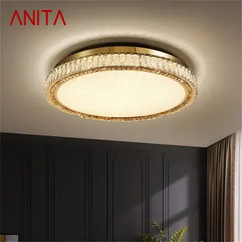 ANITA Postmodern Lampă de Tavan Aur LED Rotunde de Cristal Decorative Corpuri de iluminat Pentru Dormitor Studiu de Lumină