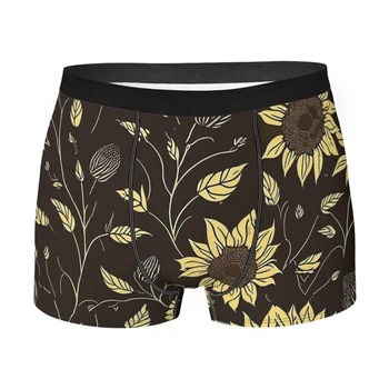 Aur Floarea-soarelui Maro Inchis Om Boxeri Chiloți Loial Și Mândră Floare Extrem de Respirabil Calitate de Top pantaloni Scurți Sexy