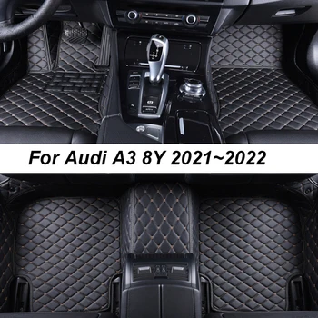 Auto Covorase Pentru Audi A3 8Y 2021~2022 DropShipping Centrul Auto de Interior Accesorii de Potrivire de 100% din Piele, Covoare Covoare Picior Tampoane