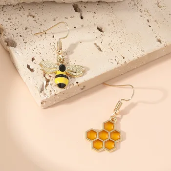 Bee & Fagure De Miere Decor Nepotrivite Picătură Cercei Moda Bijuterii Pentru Femei, Fete Fiica