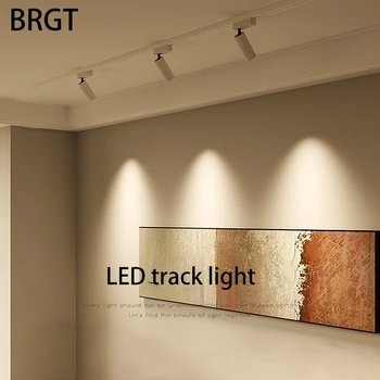 BRGT Pistă Led Light Set Complet Șine Lampa Mini Reflector din Aluminiu Alb Plafon Negru Foco Mici Pentru Acasă de Fundal de Perete Camera