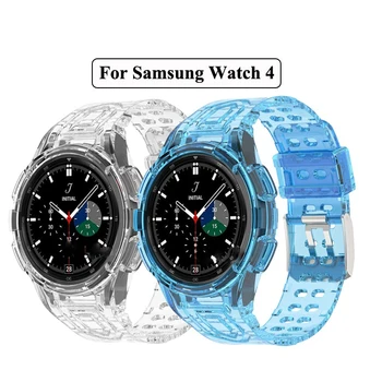 Caz+Banda Pentru Samsung Watch 4 Classic 46mm Smartwatch Creasta 20mm Transparent Ghețar Bratara Galaxy Watch 4 44mm 40mm Curea