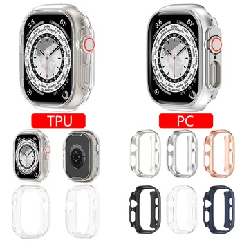 Ceas Acoperă pentru Apple Watch Ultra 49mm PC TPU Caz de Protecție Jumătate de Acoperire Bara de protecție Caz Ceas Inteligent Accesorii piese de schimb