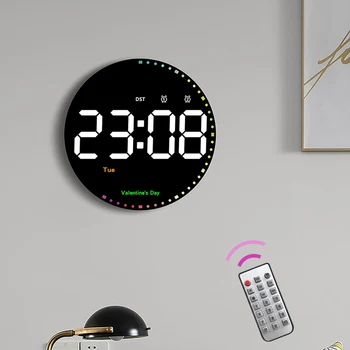 Ceas De Perete Digital Cu Led-Uri De Mare Silent Electronice Creativitatea Sari De-Al Doilea Ceas Home Decor Pentru Camera De Zi Culoare Orbitor