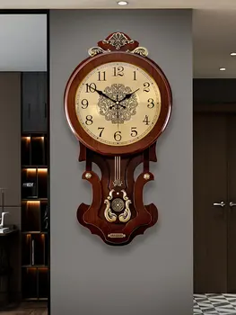 Ceas de perete Electronic Lemn Masiv Tăcut Perete Ceas de Timp Roșu de Rețea Oaspete Restaurant de Moda de Lux Lumina cu Zece Mii de Ani