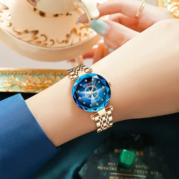 Ceasuri De Lux Pentru Femei De Brand De Top Din Oțel Inoxidabil Impermeabil Cuarț Diamant Femeie Ceas De Mână Fată Cutie De Cadou Transport Gratuit