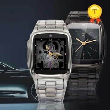 cel mai bun de vânzare Corp Metalic Ceas Telefon Mobil din otel omul ceas inteligent cu Bluetooth de afaceri Ceas 1.3 MP aparat de Fotografiat pentru ios android