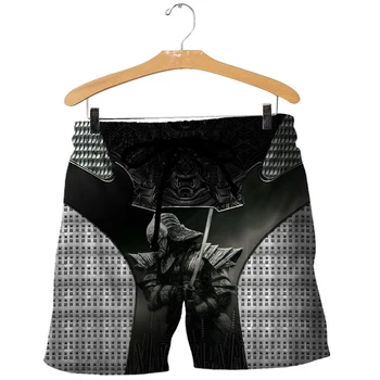 CLOOCL Bărbați pantaloni Scurți Japoneză Sakura Samurai Grafica 3D Imprimate pantaloni Scurți de Plajă Bărbați Femei Stil Harajuku Vara Confortabil Casual pantaloni Scurți