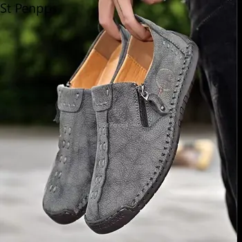 Confortabile Din Piele Barbati Pantofi Casual Slip Pe Bărbați Mocasini Qulity Split Din Piele Pantofi Barbati Apartamente De Vânzare Fierbinte Mocasini Pantofi Plus Dimensiune