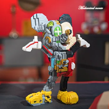 Cool Semi-anatomice Mecanic bun venit Mickey Mouse Micro Blocuri Disney Asamblate Mini Caramida Jucarii Model Pentru Copil Cadou