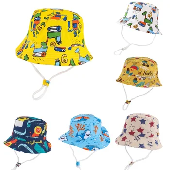 Copii de Protecție solară Panama Vara din Bumbac pentru Copii Pălăria în aer liber Fata de Copil Pălărie Băiat Găleată Pălărie pentru Copii Copilul de Soare Capac UV Pălărie de Pescar