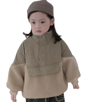 Copii pentru Fete Haina de Iarna Cald Sacou Casual Strat Gros Pentru copii de Toamna Îmbrăca Îmbrăcăminte exterioară pentru Copii Moda Drăguț Palton