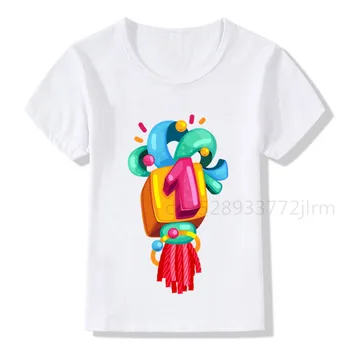 Copil de Colorat Bomboane de Ziua Numărul 1-12 Print T Shirt pentru Copii Ziua de nastere Băiat tricouri Băiat și Fată Cadou Amuzant Tricou Cadou