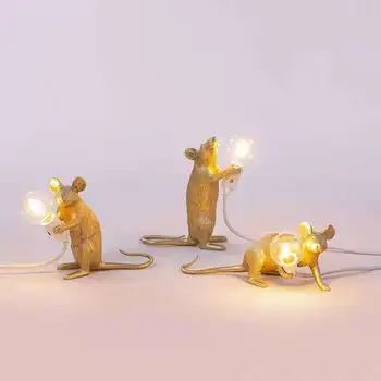 Creative Mouse-ul de Masă Lămpi de Noptieră Camera Copiilor Decor Mică Lampă de Noapte Mini Familia Ornamente de Masă Lumini 90~260V