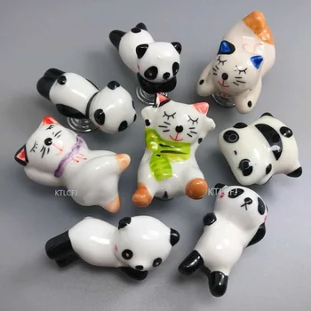 Creative pentru Copii, Mobilier Camera de Sertar Dulap Ceramice Trage și de Desene animate Minunat Panda Forma Cat Cabinet Manere de Usi Manere de Hardware