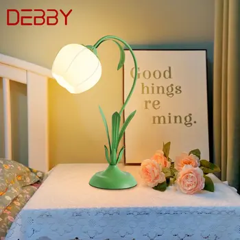DEBBY Nordic LED Masă Lampă Creative Verde de Sticlă de Epocă Birou de Iluminat Decor Modern Pentru Casa Living, Dormitor, Noptiera
