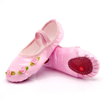 Designer De Fete Din Satin Practică Pantofi De Balet Moale Jos De Dans Flori De Trandafir Grădiniță Performanță Pantofi Zapatillas De Balet