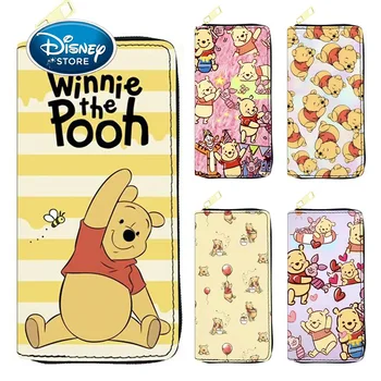 Disney Winnie the Pooh Portofel Desene animate Eeyore, Piglet, Tigger Femei de Blocare din Piele Zip în Jurul Portofel Lung Geanta Card de Credit