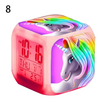 Drăguț desen Animat Colorat Unicorn Ceasuri de Alarmă LED Ceas Deșteptător Desene animate Ceas Băieți Fete Ceas Deșteptător Jucarii