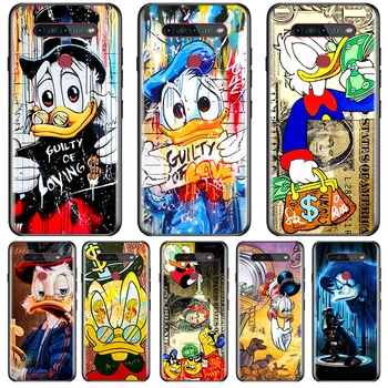 Drăguț desen Animat Donald Duck Caz de Telefon Negru Pentru LG Q60 V60 V50S V40 V50 V30 K92 K71 K61 K51S K41S K50S K22 G8 G8X ThinQ